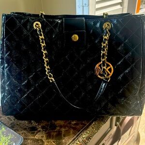MK BLK QUILTED SUSANNAH BAG
